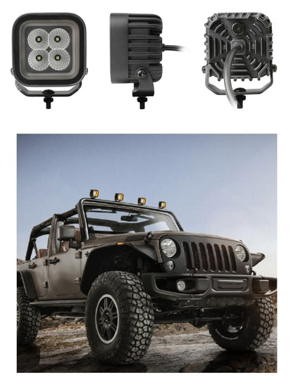 30W LED Халоген Бял, Разпръсната светлина с жълта и червена DRL светлина 12V-24V