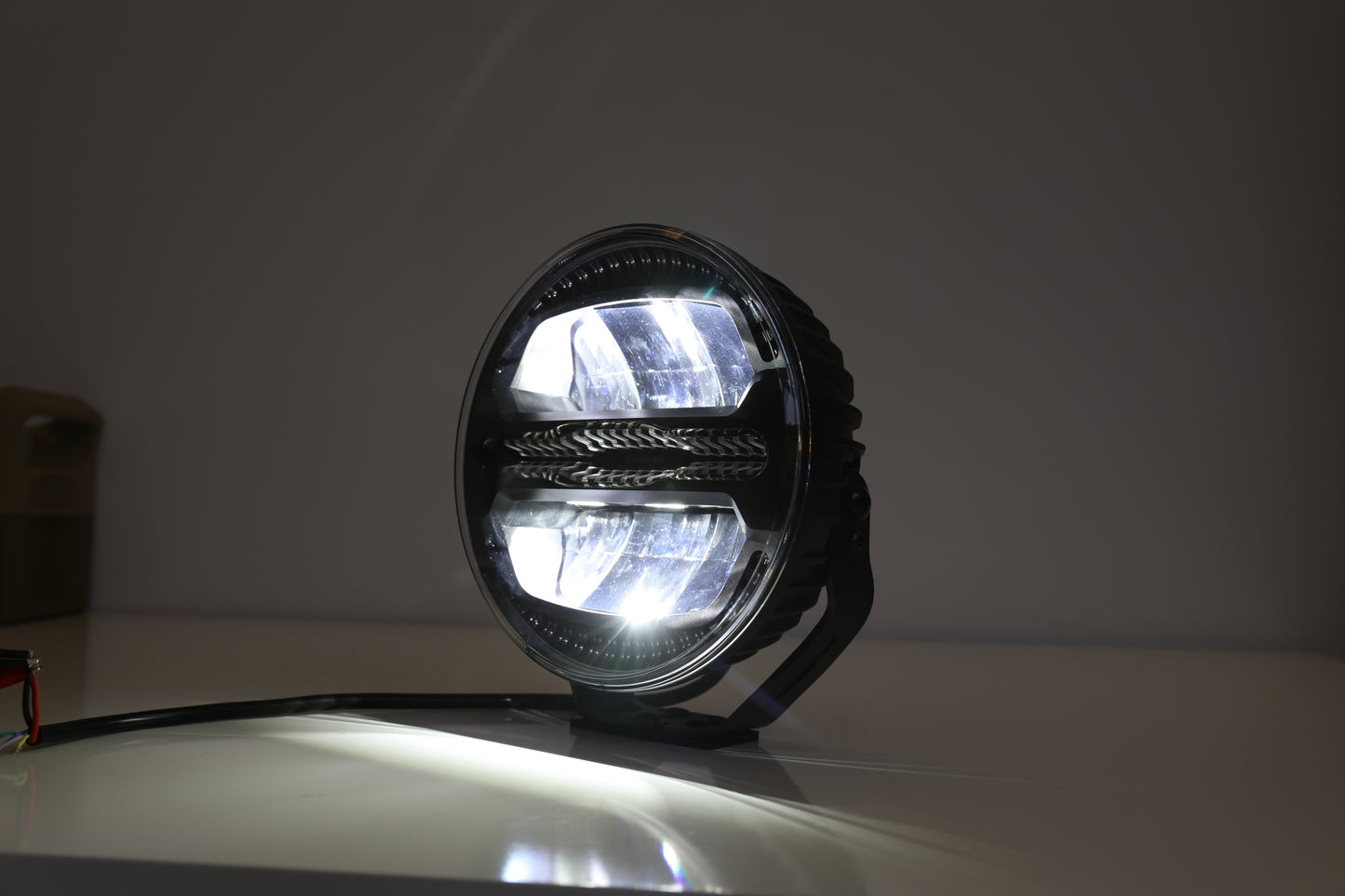 LED комбиниран халоген Flexzon Ø228 мм 12–24V, 175W, 11000 lm, оранжев/бял DRL и аварийна блиц светлина с 4 режима, E-mark, IP67/69K