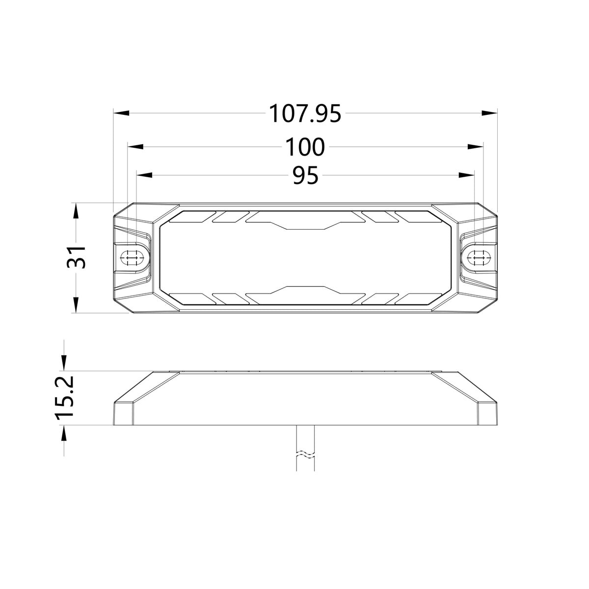 LED Габарит с оранжева блиц светлина и 9 блиц режима, 4 LED, 15.1W, E-Mark E9, ECE R65 / R10, IP67, 12–24V