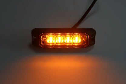 LED Габарит с оранжева блиц светлина и 9 блиц режима, 4 LED, 15.1W, E-Mark E9, ECE R65 / R10, IP67, 12–24V