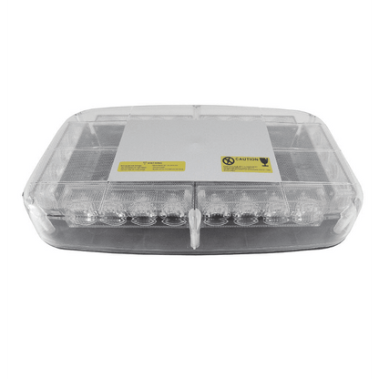 28см Авариен LED буркан - сигнална лампа с магнит, 15 режима, 12V-24V, бяло стъкло