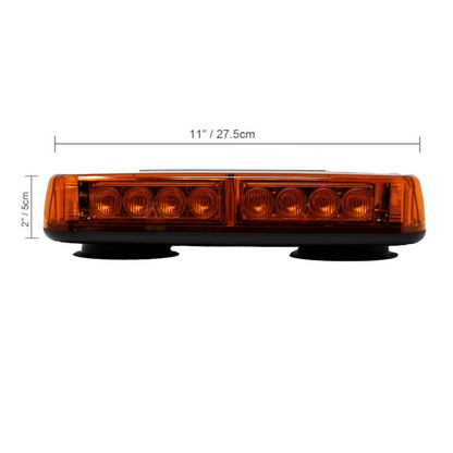 28см Авариен LED буркан - сигнална лампа с магнит, 15 режима, 12V-24V, оранжево стъкло