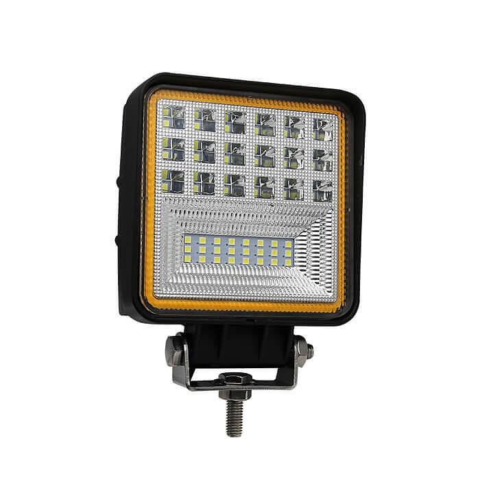 Комплект 2бр. LED квадратни халогени 4" 63W Две светлини 5040lm, 12V/24V работна светлина