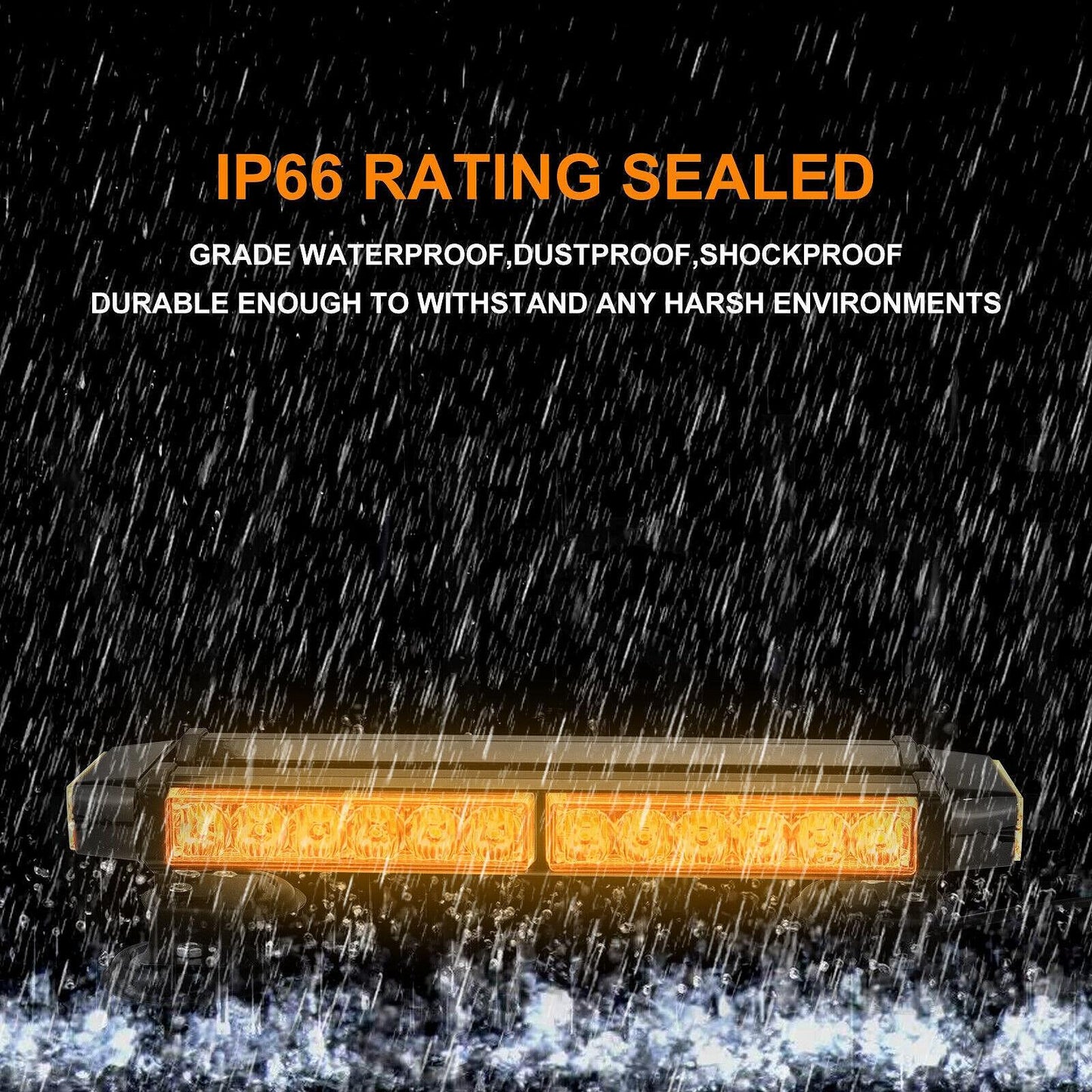 39.5см 90W Мощна двустранна аварийна (сигнална) лампа с магнити, 7 режима на работа 12/24V