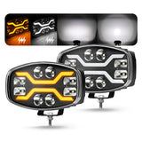 1бр LED Фар / Прожектор с динамичен мигач, 10"/25см 60W 12V/24V, лъч до 400м