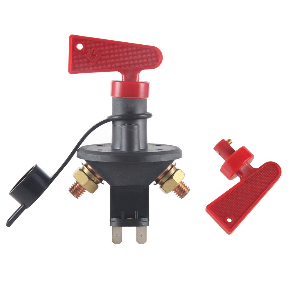 Ключ маса (главен прекъсвач) за акумулатор 12V/24V 200A (500A пик) с подвижен ключ - за джип, автомобил, камион, кемпер, лодка, каравана и други