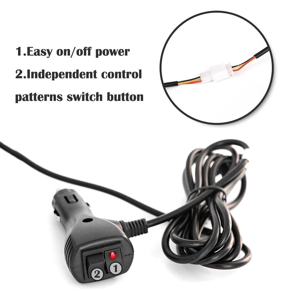 53см 126W Мощна двустранна аварийна (сигнална) лампа с магнити, 7 режима на работа 12/24V