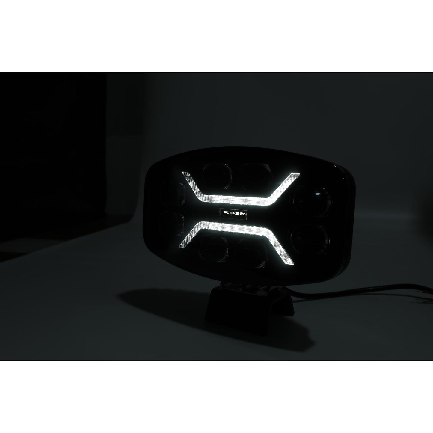 LED Халоген Фар DRL бяла/жълта светлина - Опушен - 12-24V за джип, камион, агротехника и др.