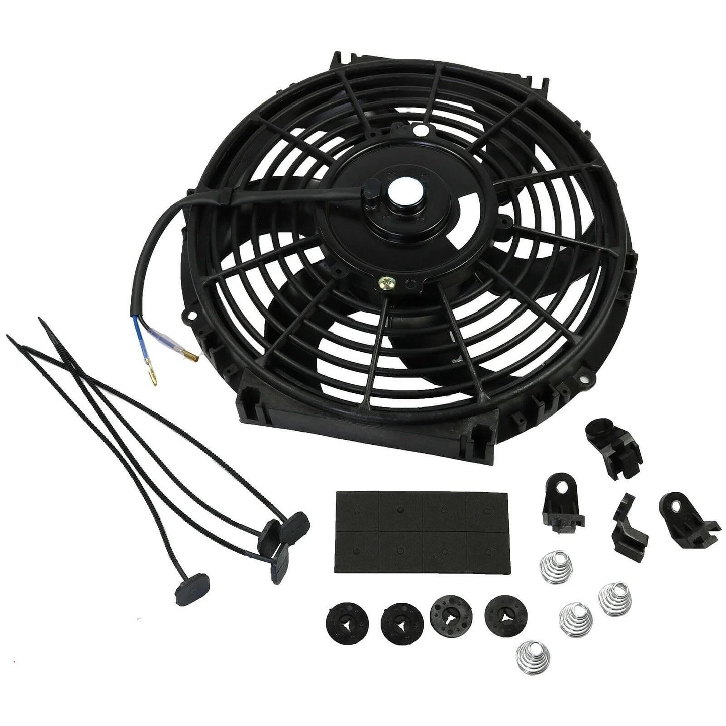 Универсален електрически вентилатор перка за радиатор – 10 инча ( 25см), 12V, 80W, ABS и стомана, безшумен