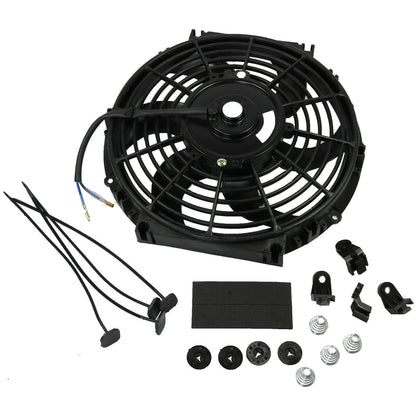 Универсален електрически вентилатор перка за радиатор – 10 инча ( 25см), 12V, 80W, ABS и стомана, безшумен