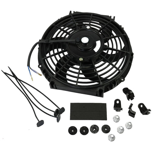 Универсален електрически вентилатор перка за радиатор – 10 инча ( 25см), 12V, 80W, ABS и стомана, безшумен