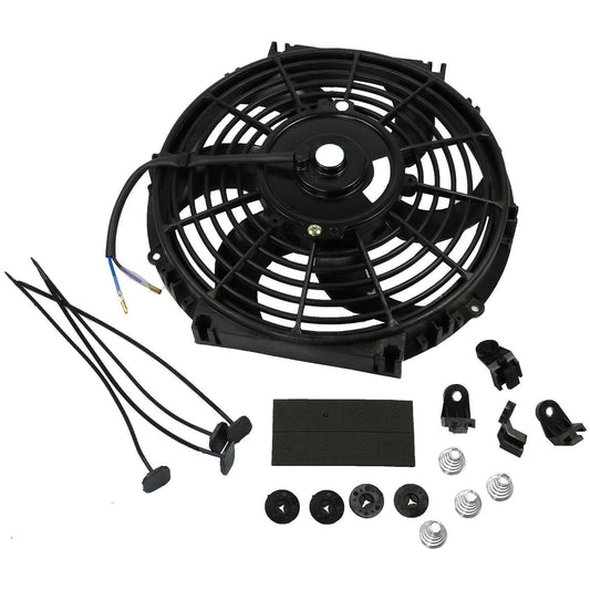 Универсален електрически вентилатор перка за радиатор – 10 инча ( 25см), 12V, 80W, ABS и стомана, безшумен