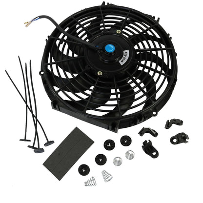 Универсален електрически вентилатор перка за радиатор - 12 инча (30см.), 12V, 80W, ABS и стомана, безшумен