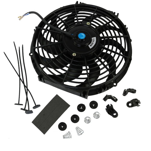 Универсален електрически вентилатор перка за радиатор - 12 инча (30см.), 12V, 80W, ABS и стомана, безшумен