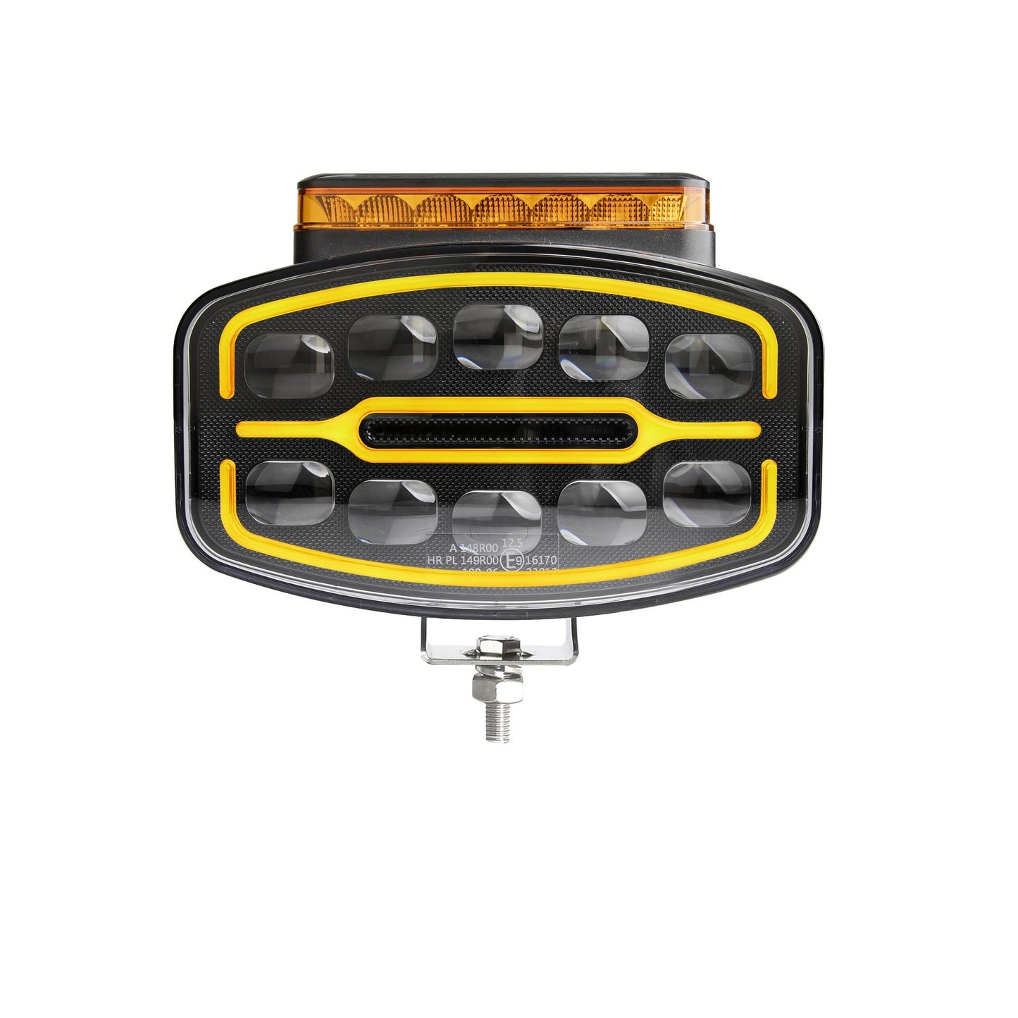 LED Халоген Фар 3 Функции DRL бяла/оранжева светлина с 360° аварийна лампа с 4 функции на премигане 12-24V за джип камион агротехника и др.