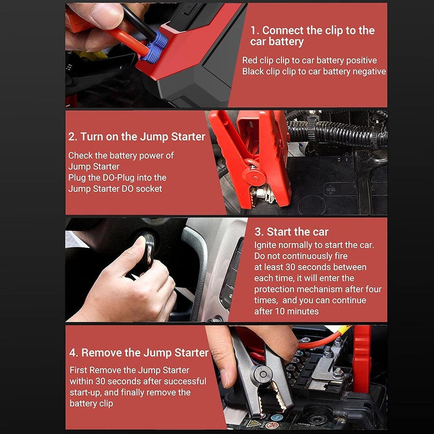 Стартерно, зарядно устройство за акумулатори 1000A, 12V, 10 000mAh