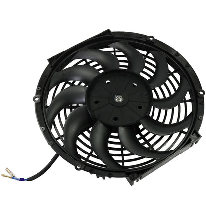 Универсален електрически вентилатор перка за радиатор - 12 инча (30см.), 12V, 80W, ABS и стомана, безшумен