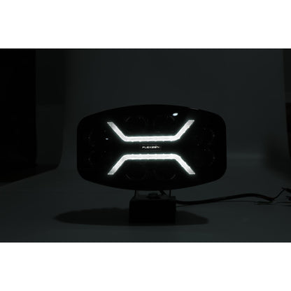 LED Халоген Фар DRL бяла/жълта светлина - Опушен - 12-24V за джип, камион, агротехника и др.