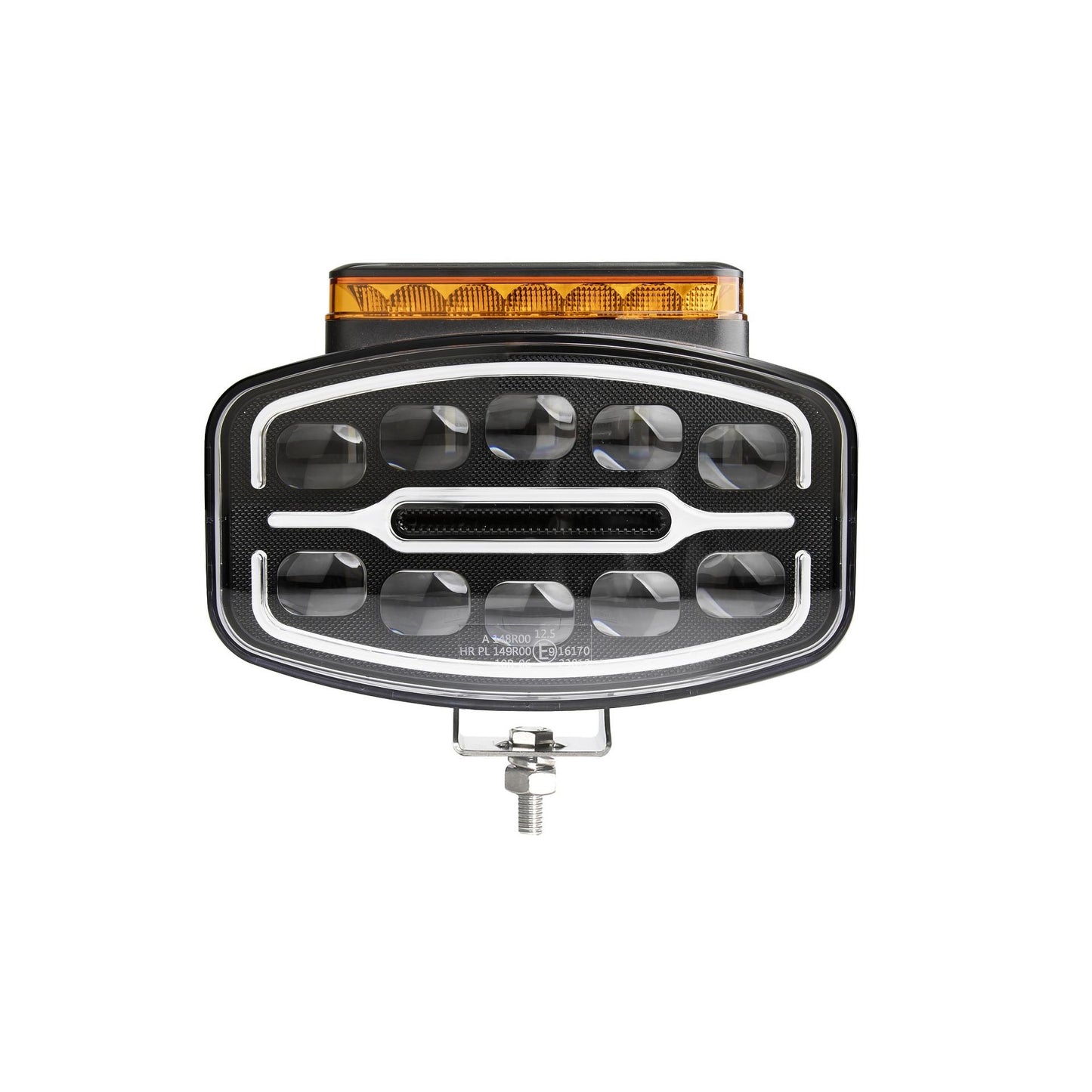 LED Халоген Фар 3 Функции DRL бяла/оранжева светлина с 360° аварийна лампа с 4 функции на премигане 12-24V за джип камион агротехника и др.