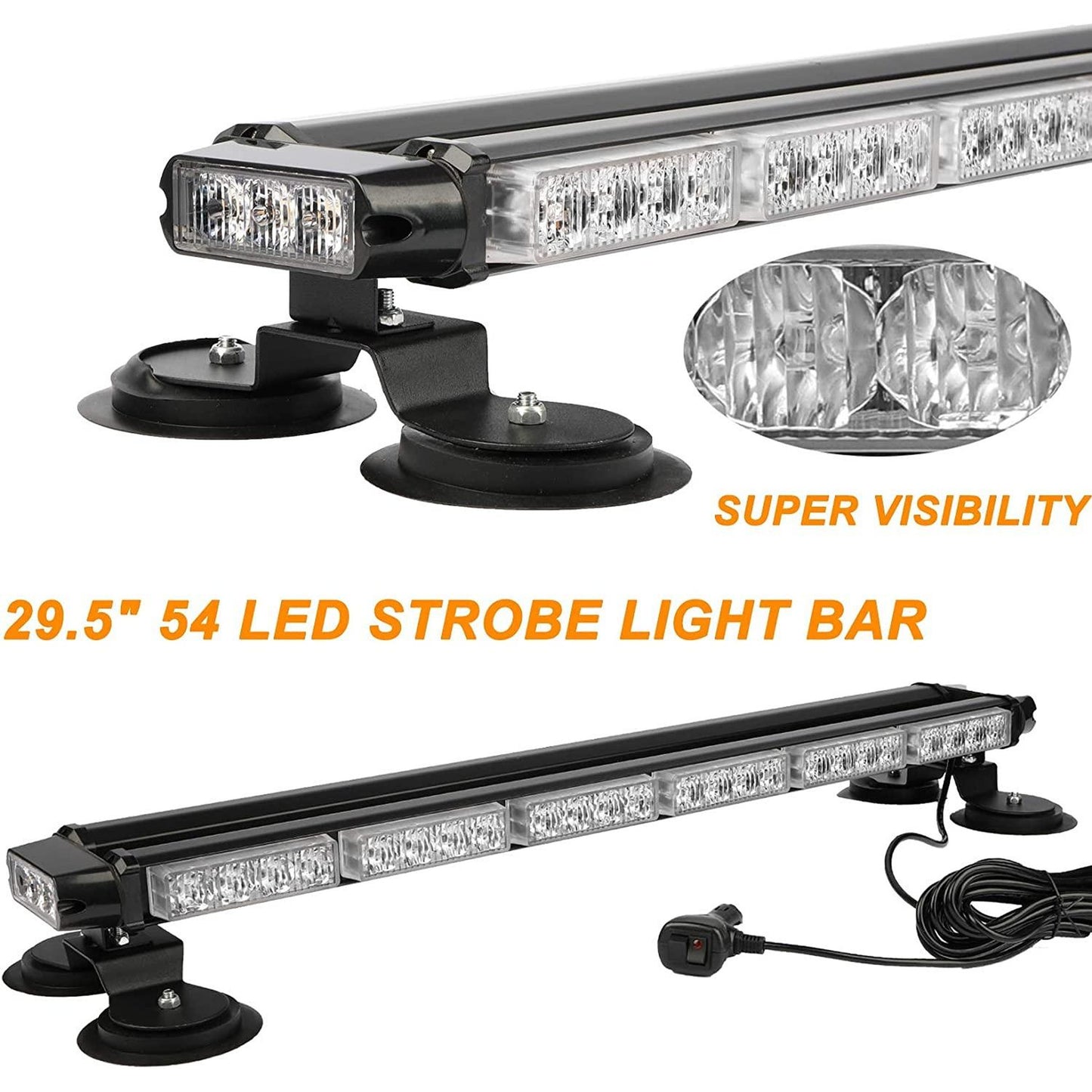 75см 162W Мощна двустранна аварийна (сигнална) лампа с магнити, 26 режима на работа 12/24V