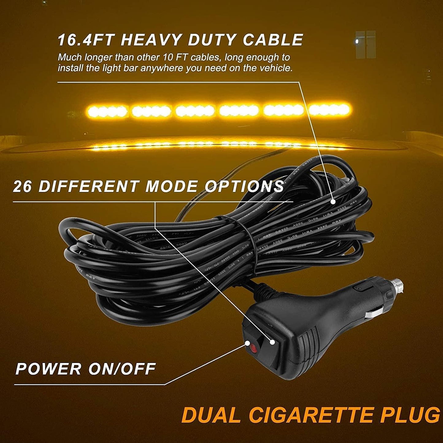75см 162W Мощна двустранна аварийна (сигнална) лампа с магнити, 26 режима на работа 12/24V
