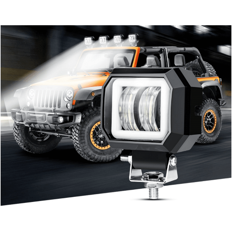 7D LED Халоген 20W 7.6см Диодна Работна, Лампа, Диоден Фар, Прожектор, Задна Светлина, 1000lm 12V/24V