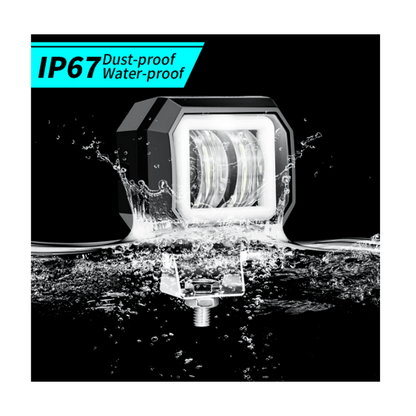 7D LED Халоген 20W 7.6см Диодна Работна, Лампа, Диоден Фар, Прожектор, Задна Светлина, 1000lm 12V/24V