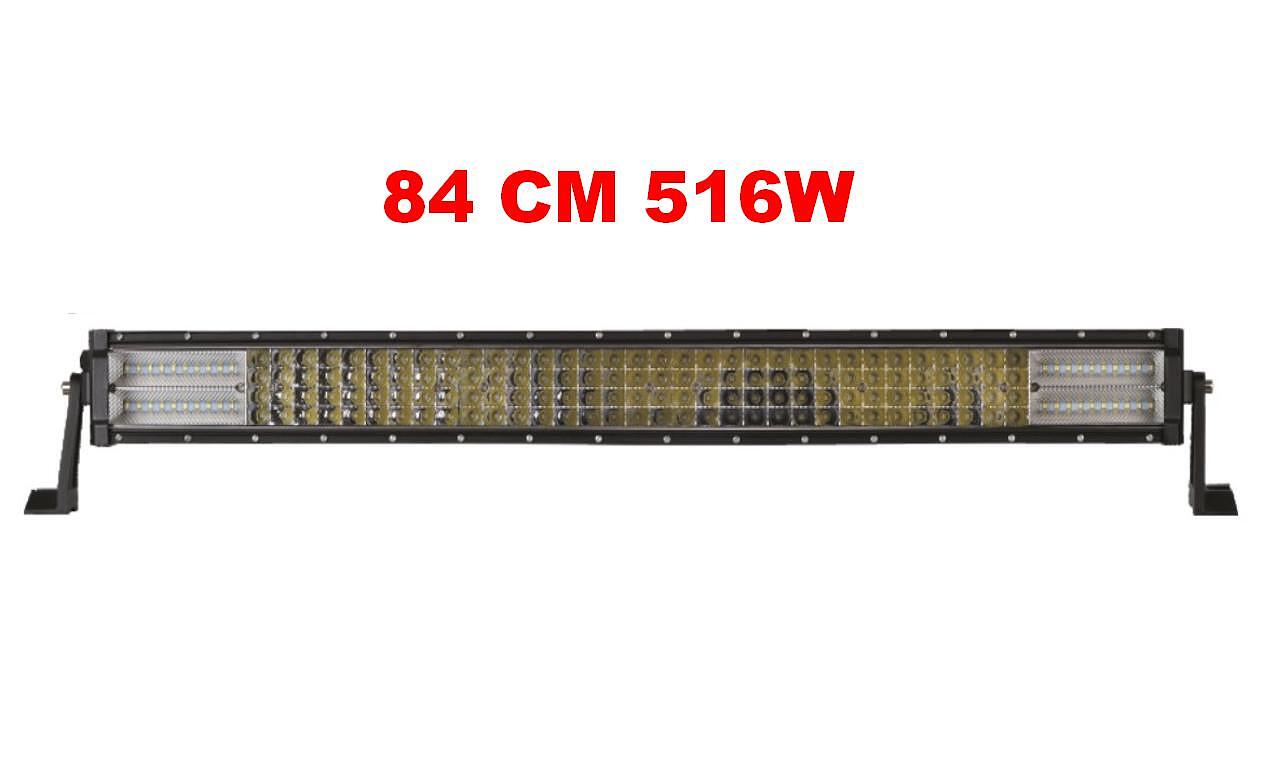 7D 32" (84см) Мощен LED BAR 516W, Лед Диоден Бар, Прожектор 12V 24V 4 Редов