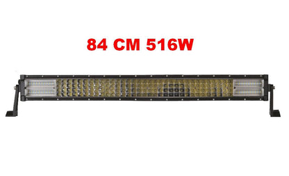 7D 32" (84см) Мощен LED BAR 516W, Лед Диоден Бар, Прожектор 12V 24V 4 Редов