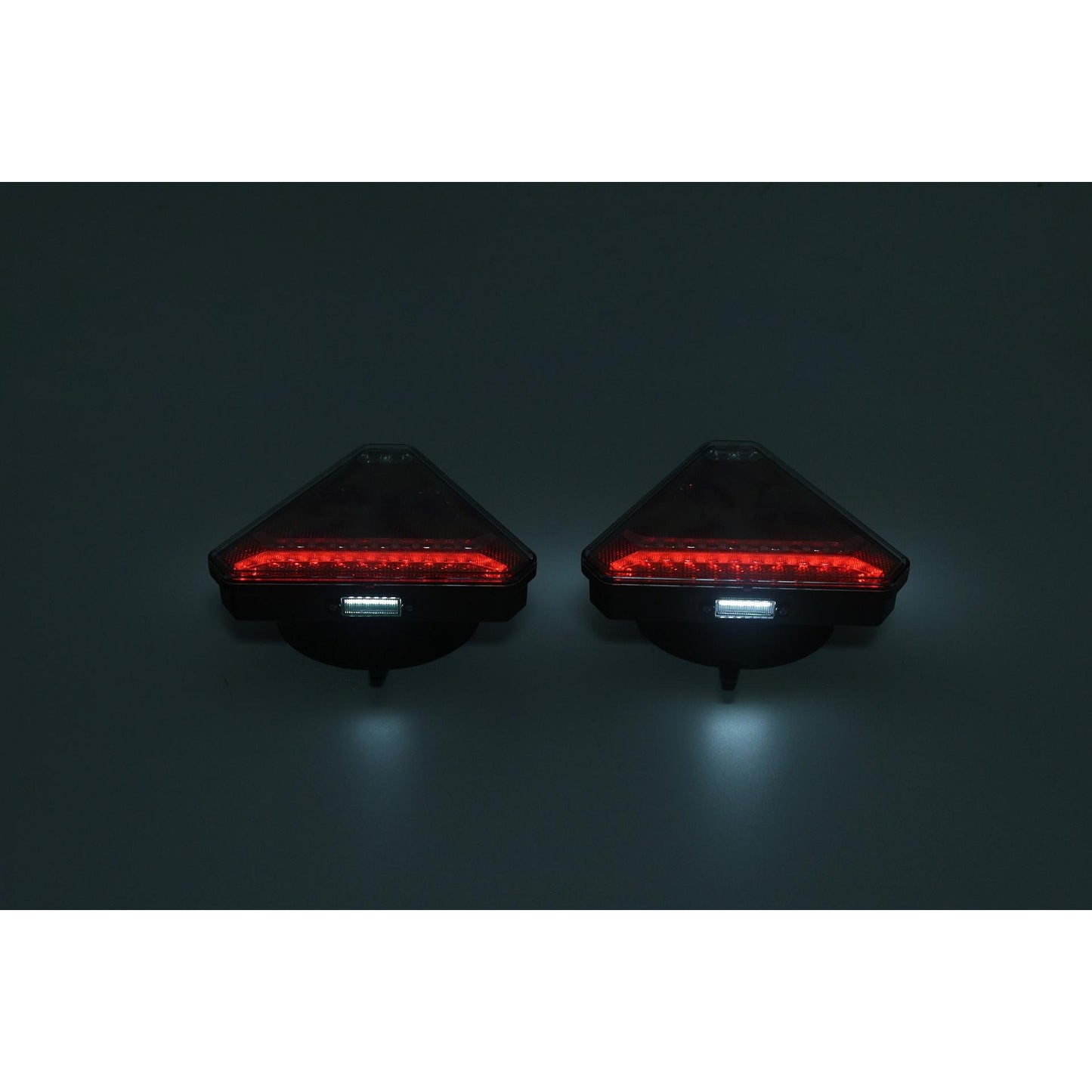 Безжични /Wireless/ LED стопове с магнит, неон ефект, триъгълна форма, 12V, 6 функции