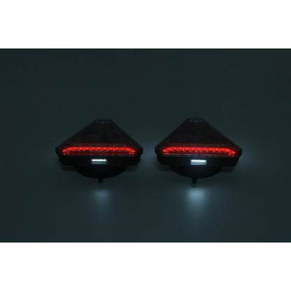 Безжични /Wireless/ LED стопове с магнит, неон ефект, триъгълна форма, 12V, 6 функции