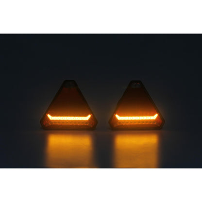 Безжични /Wireless/ LED стопове с магнит, неон ефект, триъгълна форма, 12V, 6 функции