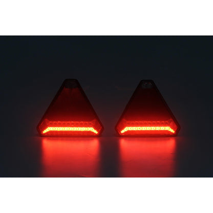 Безжични /Wireless/ LED стопове с магнит, неон ефект, триъгълна форма, 12V, 6 функции