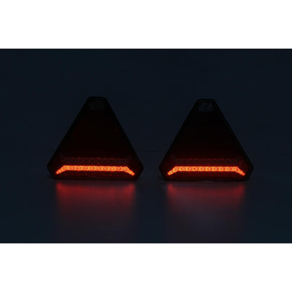 Безжични /Wireless/ LED стопове с магнит, неон ефект, триъгълна форма, 12V, 6 функции