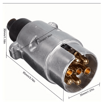 Букса за ремарке мъжка 7 пина 12V метална