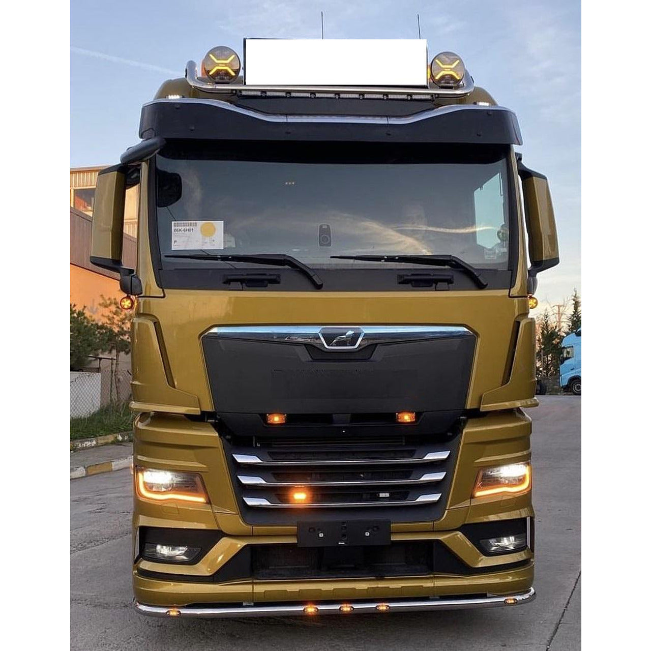 1бр Диоден фар с бял+оранжев габарит LED + DRL 70W Ø220мм 12V 24V Е-Mark Е9