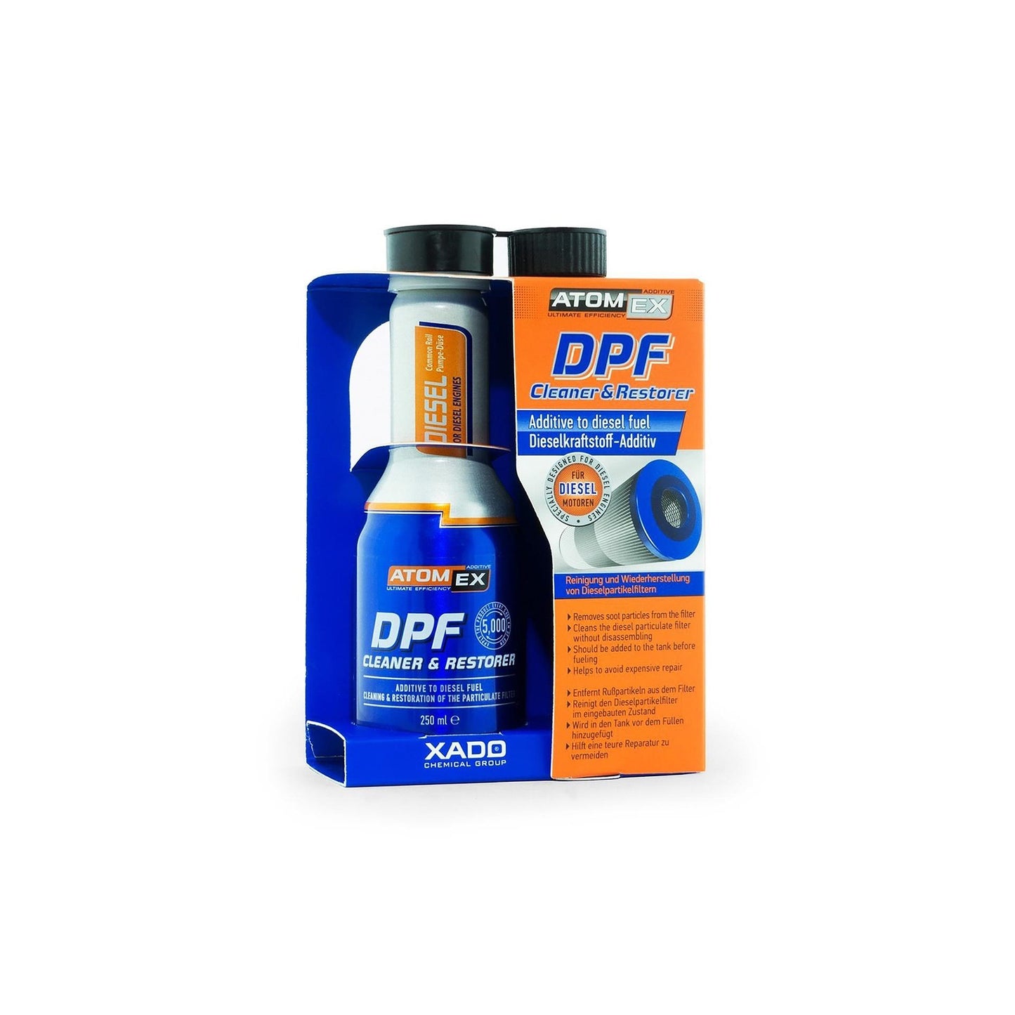 Добавка Xado Аtomex DPF Cleaner and Restorer за отпушване и възстановяване на DPF филтри 250ml