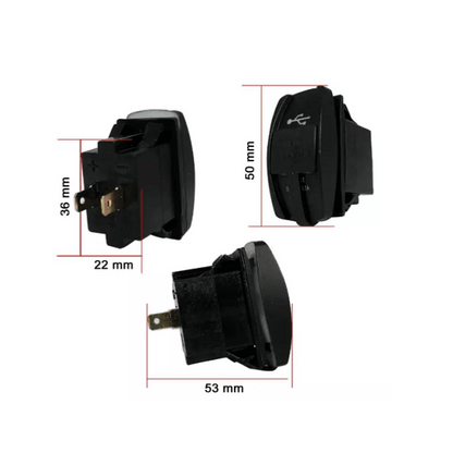 Двойно USB Универсално Зарядно за Вграждане Коли , Мотори , Лодки 3.1А