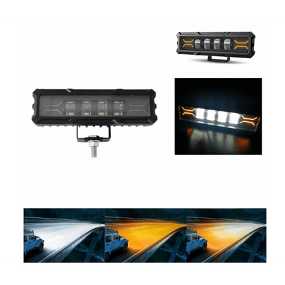 Едноредов SLIM LED бар 15.5см, комбиниран с бяла + жълта светлина, 12/24V