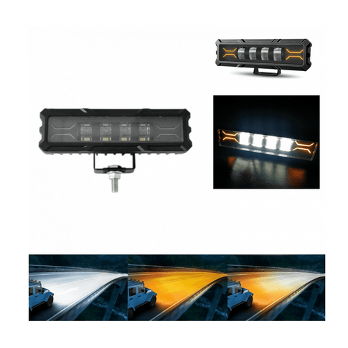 Едноредов SLIM LED бар 15.5см, комбиниран с бяла + жълта светлина, 12/24V