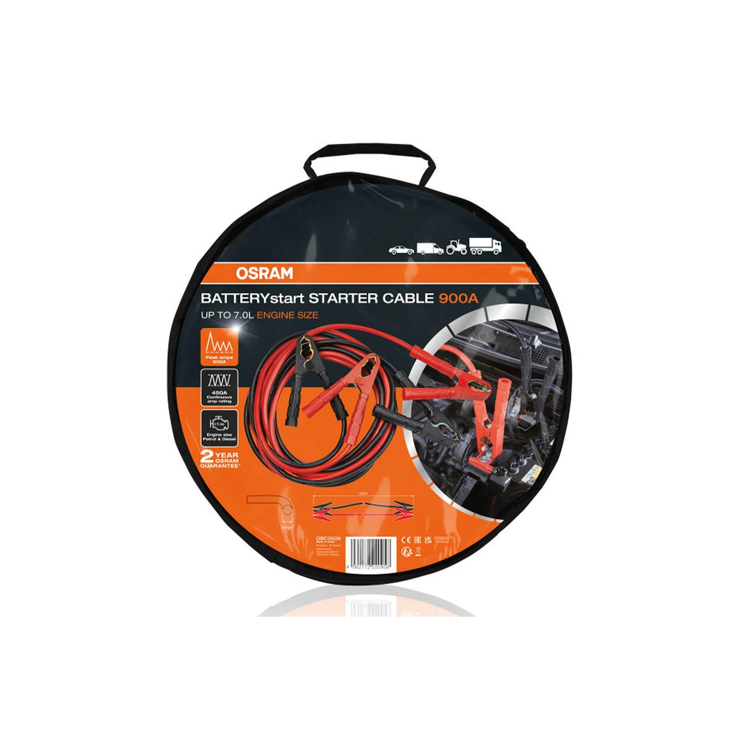 Кабели за подаване на ток OSRAM 900A, 12/24V, 35mm², 4.5 метра