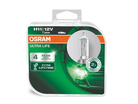 Комплект 2 броя халогенни крушки Osram H11 UltraLife 12V, 55W, PGJ19-2