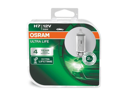 Комплект 2 броя халогенни крушки Osram H7 UltraLife 12V, 55W, PX26d