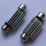 Комплект 2 броя LED крушки 36мм 12V, бяла светлина, блистер