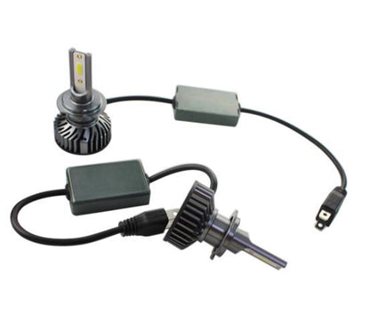 Комплект 2бр F2 Мини LED крушки H7 80W +300% светлина, CANBUS модул