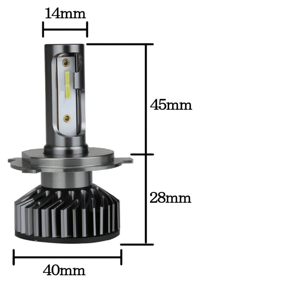 Комплект 2бр F2 Мини LED крушки H7 80W +300% светлина, CANBUS модул