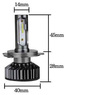 Комплект 2бр F2 Мини LED крушки H7 80W +300% светлина, CANBUS модул