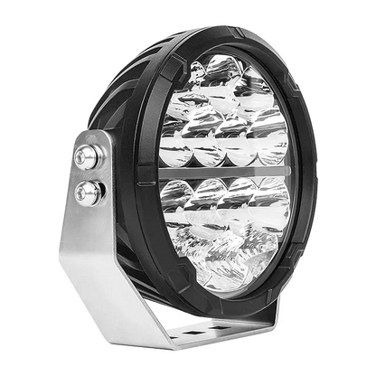 Комплект 2бр Кръгли LED бойни фарове / прожектори + бяла и оранжева DRL светлина 6.5" 150W, 10850lm