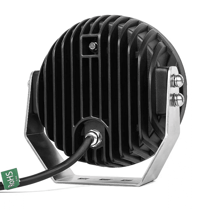 Комплект 2бр Кръгли LED бойни фарове / прожектори + бяла и оранжева DRL светлина 6.5" 150W, 10850lm