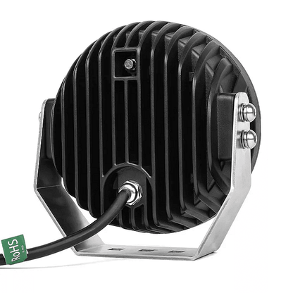 Комплект 2бр Кръгли LED бойни фарове / прожектори + бяла и оранжева DRL светлина 6.5" 150W, 10850lm